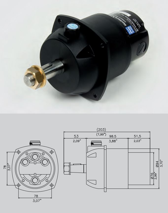 dimension pompe de direction hydraulique Mavimare GF90BT