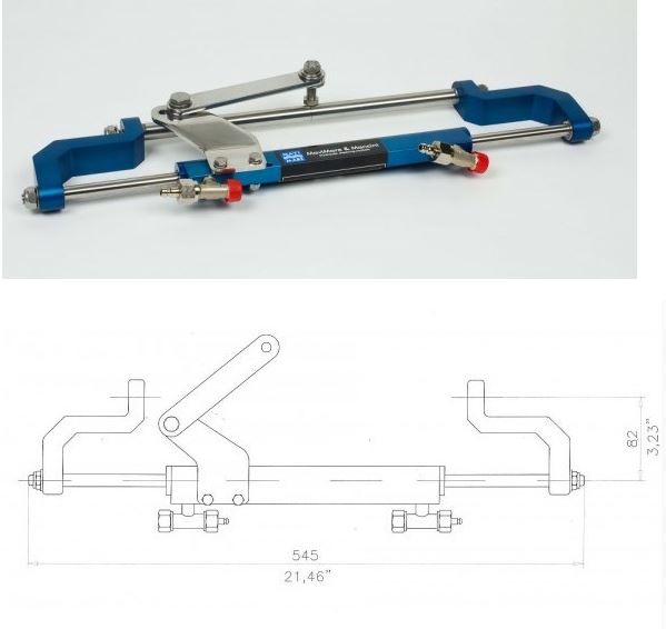 dimension vérin de direction hydraulique Mavimare GF90BT